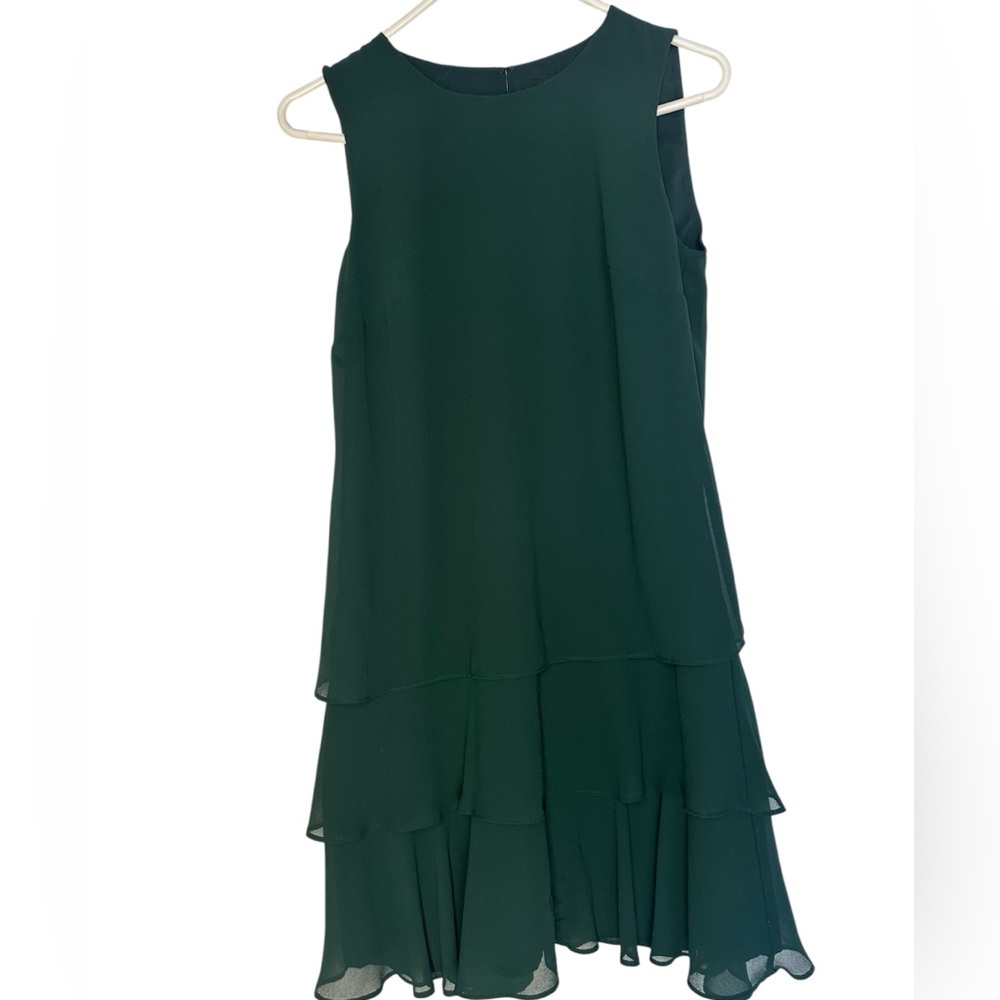 Green Dress Ralph Lauren Layered Dark Green Midi Dress
